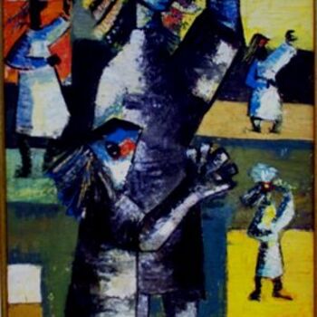 Pintura intitulada "mus058 - Crianças" por Luiz Carlos De Andrade Lima, Obras de arte originais, Óleo