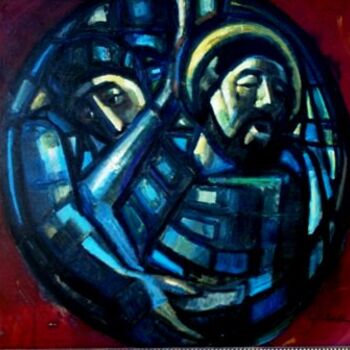 Pintura intitulada "mus059 - Cristo" por Luiz Carlos De Andrade Lima, Obras de arte originais, Óleo