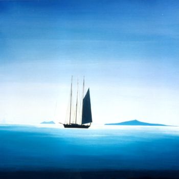 Malerei mit dem Titel "Mar Egeo" von Sergio Repossini, Original-Kunstwerk, Acryl Auf Keilrahmen aus Holz montiert
