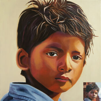 Malerei mit dem Titel "SAROO" von Régine Guthmann, Original-Kunstwerk, Acryl Auf Keilrahmen aus Holz montiert