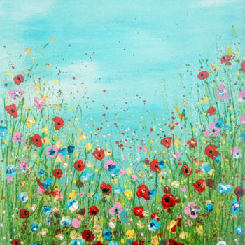 Ζωγραφική με τίτλο "Summer flowers" από Tamara Bakhsinyan, Αυθεντικά έργα τέχνης, Ακρυλικό