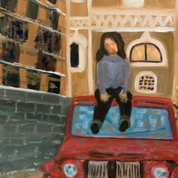 「neighborhood girl」というタイトルの描画 Saud Ali Alassafによって, オリジナルのアートワーク, オイル