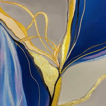 Impressões e gravuras intitulada "Joyful - blue grey…" por Dmitry King, Obras de arte originais, Impressão digital