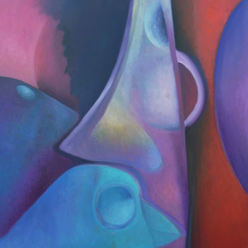 Peinture intitulée "Trois êtres" par Raphaël Roux, Œuvre d'art originale, Huile