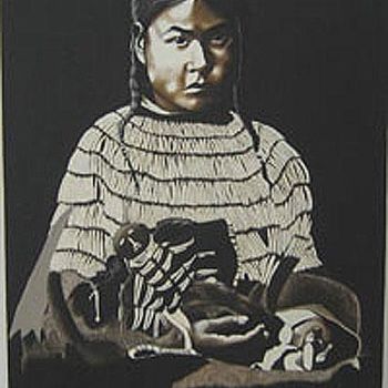 Schilderij getiteld "LITTLE WHITE DOVE" door Thomas Peterson, Origineel Kunstwerk