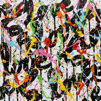 Painting titled "Black Love" by Isabelle Pelletane, Original Artwork, Acrylic Mounted on Wood Stretcher frame