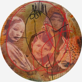 「Makhuwa」というタイトルの絵画 Alvarenga Marquesによって, オリジナルのアートワーク, アクリル ウッドストレッチャーフレームにマウント