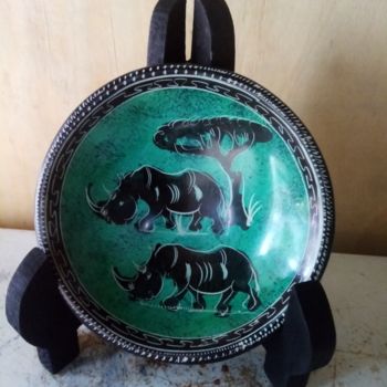 Sculpture titled "Soapstone dish/frui…" by Obed Omwange, Original Artwork, Stone