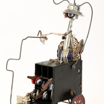 Sculptuur getiteld "hunter* on the way*…" door Branimir Misic, Origineel Kunstwerk, Metalen