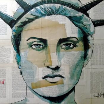Painting titled "wanted" by Vincent Tessier Xxc, Original Artwork, Ink