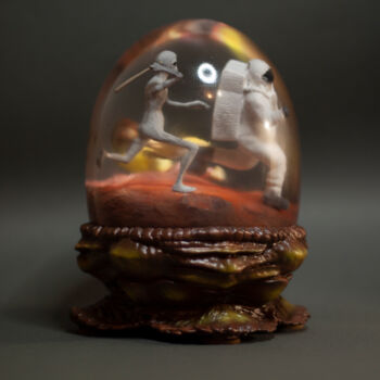 Sculptuur getiteld "Cosmic diorama "Sho…" door Tot_artstudio, Origineel Kunstwerk, Hars