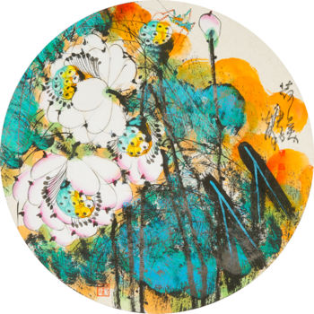 Malerei mit dem Titel "Peaceful and harmon…" von Dayou Lu, Original-Kunstwerk, Pigmente