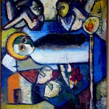 Pintura intitulada "mus081 - O sonho" por Luiz Carlos De Andrade Lima, Obras de arte originais, Óleo