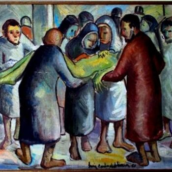 Pintura intitulada "mus083 - Deposição" por Luiz Carlos De Andrade Lima, Obras de arte originais, Óleo