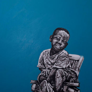 Ζωγραφική με τίτλο "Smile with me." από Patrick Dodoo, Αυθεντικά έργα τέχνης, Ακρυλικό