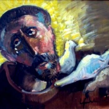 Pintura intitulada "mus088 - São Franci…" por Luiz Carlos De Andrade Lima, Obras de arte originais, Óleo