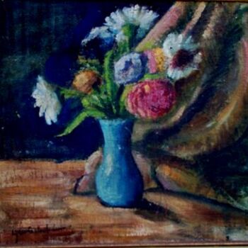 Pintura intitulada "mus093 - Flores" por Luiz Carlos De Andrade Lima, Obras de arte originais, Óleo