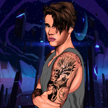 Digital Arts titled "Justin Bieber | Dig…" by Simon Rieber, Original Artwork, Digital Painting