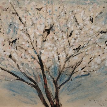 Pintura intitulada "The blossoming cher…" por Danil (Panagopoulos), Obras de arte originais, Óleo