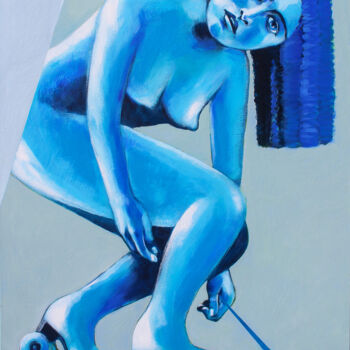 Blue roller skater