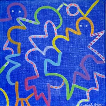 Painting titled "Acrylique sur toile" by Cyrille Saint-Ange, Original Artwork, Acrylic Mounted on Wood Stretcher frame