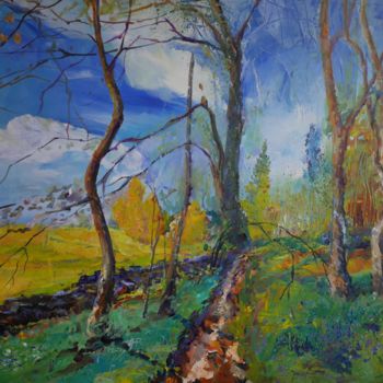 Pintura intitulada "A stroll in the park" por Alexandra Ghimisi, Obras de arte originais, Acrílico Montado em Painel de made…