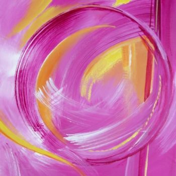 Peinture intitulée "... Marche Rose ...." par Anne-Frédérique Ferret, Œuvre d'art originale, Huile