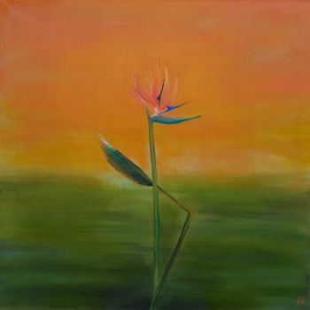 Картина под названием "Strelitzia" - Olha Kizub, Подлинное произведение искусства, Масло