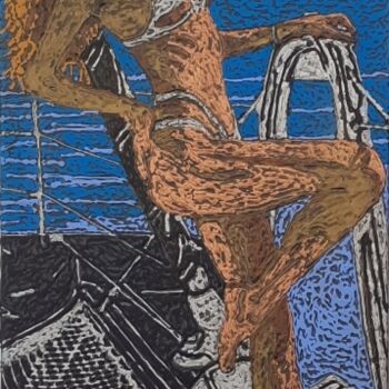 Peinture intitulée "SUNBATH" par Marjinal Artiste Peintre Décalé Français, Œuvre d'art originale, Acrylique