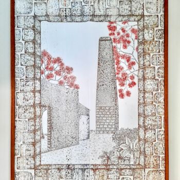印花与版画 标题为“Ruins” 由Raffray Hugo, 原创艺术品, 雕刻