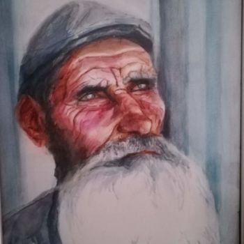 Painting titled "Le papi" by Patricia Gistau, Original Artwork, Watercolor
