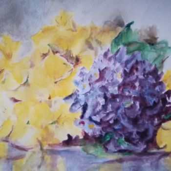 Painting titled "Printemps" by Patricia Gistau, Original Artwork, Watercolor