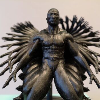 Sculpture intitulée "Man in motion" par Brother X, Œuvre d'art originale, Pâte polymère