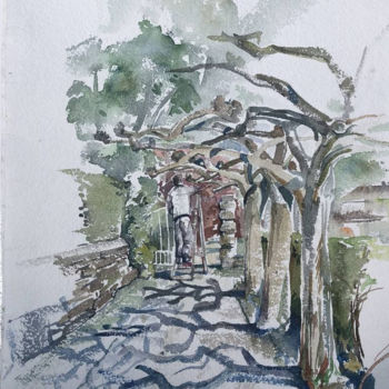 Painting titled "Spring" by Peter Otlan, Original Artwork, Watercolor
