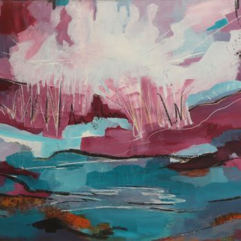 Peinture intitulée "Purple Rain" par Galina Zimmatore, Œuvre d'art originale, Acrylique