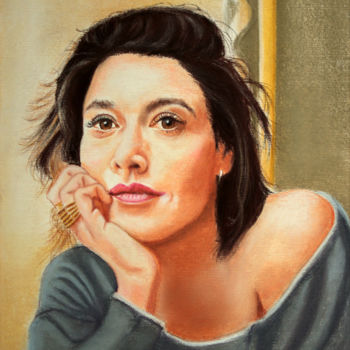 Peinture intitulée "Emma" par Fred Mahieu, Œuvre d'art originale, Pastel