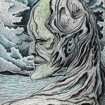 Dibujo titulada "Архитекторы вселенн…" por Artur Demiurov, Obra de arte original, Rotulador
