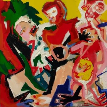 Pittura intitolato "The first sin" da Trajche Chatmov (Chatma), Opera d'arte originale, Acrilico Montato su Telaio per barel…