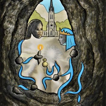「Beyoncé part 2: Ave…」というタイトルの絵画 Noël Van Hoofによって, オリジナルのアートワーク, 水彩画