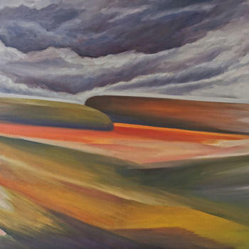 Peinture intitulée ""Champ du paysage..…" par Raphaël Roux, Œuvre d'art originale, Huile