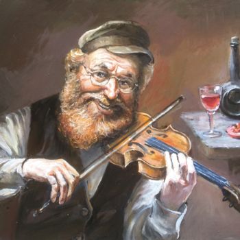 Schilderij getiteld "Evening Melody" door Michael Slutsker, Origineel Kunstwerk, Olie