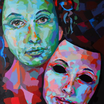 Painting titled "Janus" by Rudolf Rox, Original Artwork, Acrylic