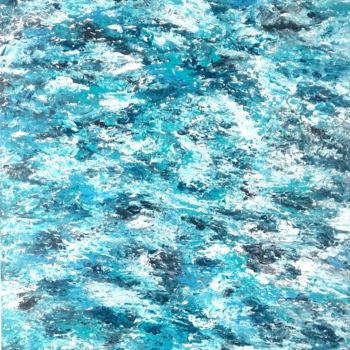 Peinture intitulée "50 nuances de bleu…" par Renaud Angerville-Langlois, Œuvre d'art originale, Acrylique