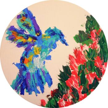 "flight of the hummi…" başlıklı Tablo Ayano May tarafından, Orijinal sanat, Guaş boya