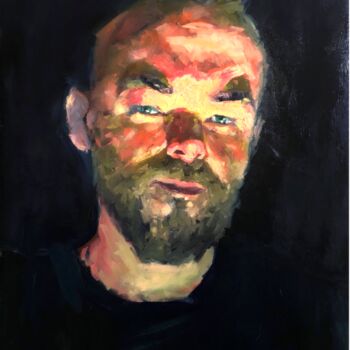 Peinture intitulée "Head II" par Justine Lemaire, Œuvre d'art originale, Huile Monté sur Châssis en bois