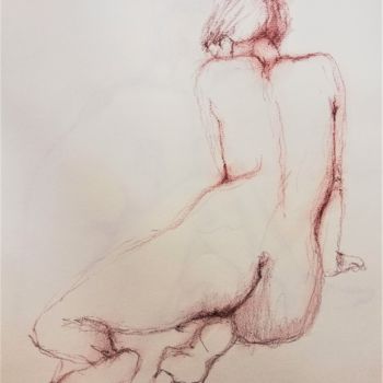 Desenho intitulada "NU 36" por Roland Guyomard, Obras de arte originais, Conté