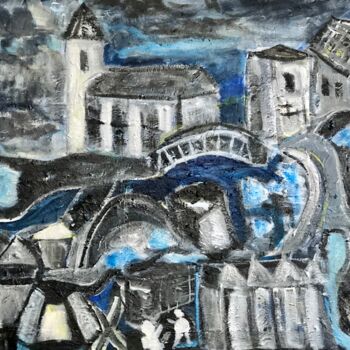 Pittura intitolato "It Rains" da Alfredo Machado Zingg, Opera d'arte originale, Acrilico Montato su Telaio per barella in le…