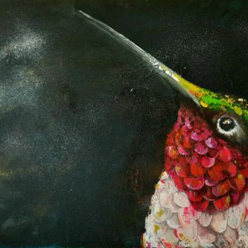 Painting titled "Colibri" by Saf'Art, Original Artwork, Acrylic