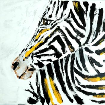 Painting titled "Zebre" by Saf'Art, Original Artwork, Acrylic