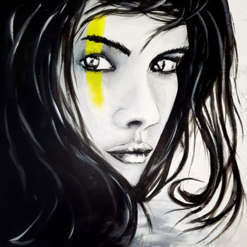 Painting titled "Femme n°2" by Saf'Art, Original Artwork, Acrylic